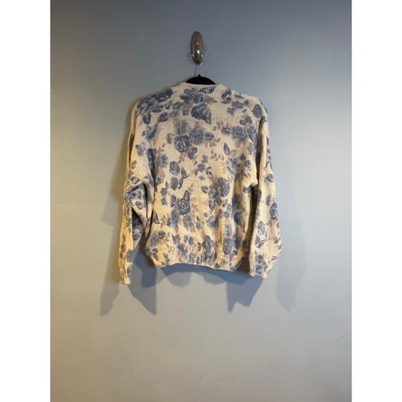 Vintage Memphis Jones Silk-Angora Floral Sweater – Size L - Picture 2 of 4